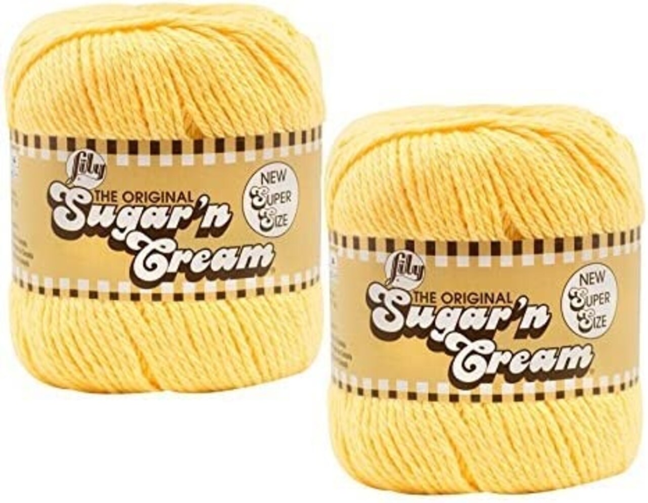 (Pack of 2) Lily Sugar'n Cream Yarn - Solids Super Size-Yellow